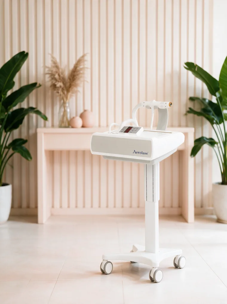 The Aerolase laser system in a treatment room at Marie Jé Aesthetics