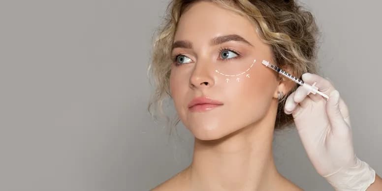 Facial contouring treatment with guide lines